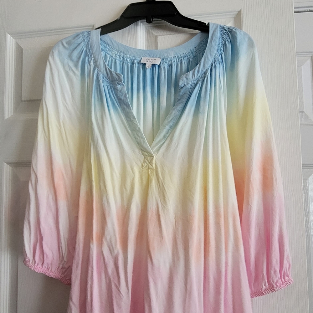 Crown & Anchor Rainbow Soft Rayon Top